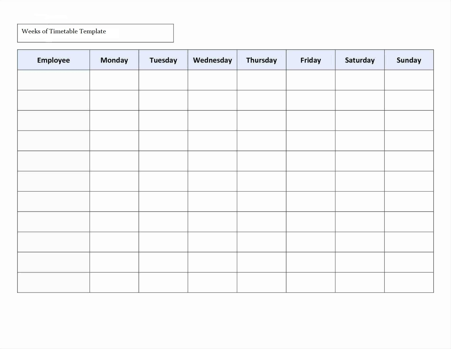 Timetable Template #dailytimetabletemplate | Daily Schedule for Monday To Friday Timetable Excel