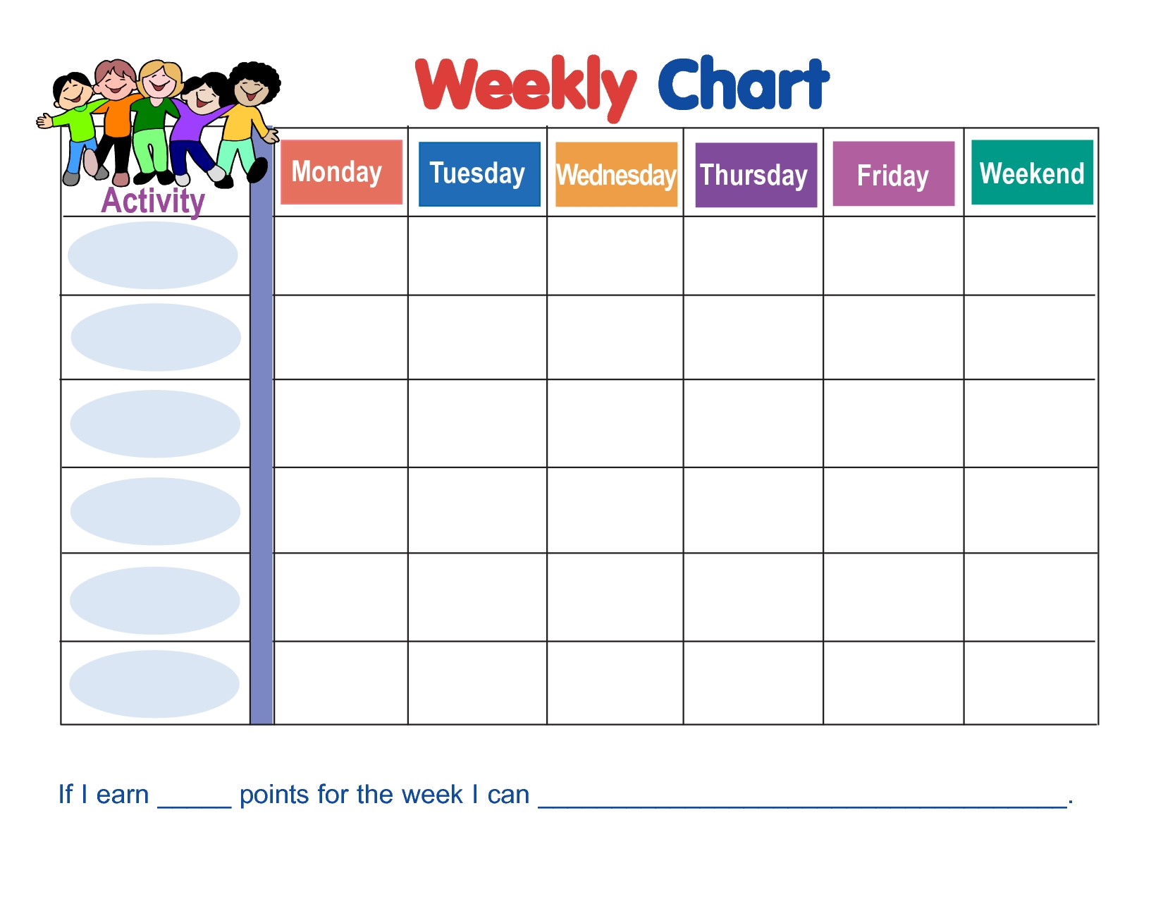 Weekly Behavior Chart Template | Free Printable Behavior in Printable Monday Through Friday Chart