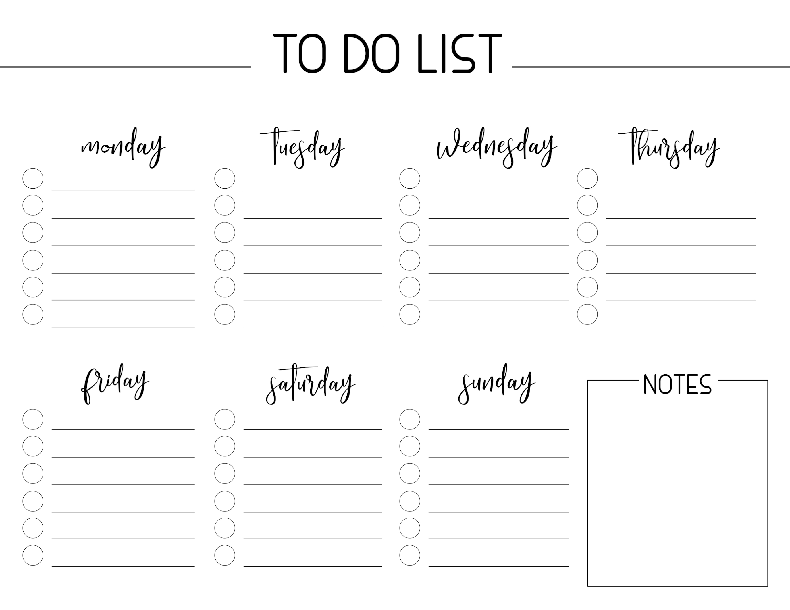 Weekly Free Printable To Do List - Paper Trail Design pertaining to Printable To Do Monday To Friday