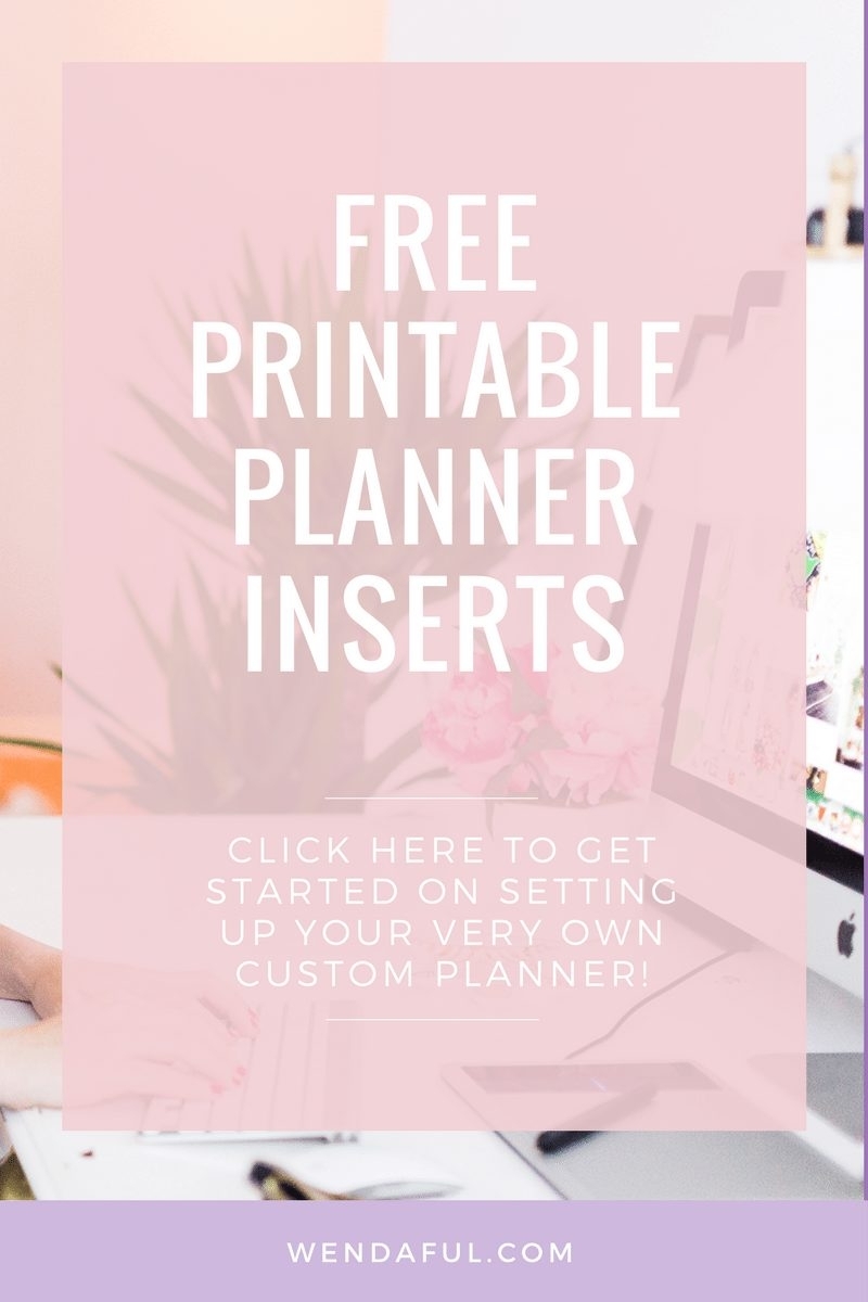 Wendaful Printable Inserts | Planner Refills for Pocket Size Calendar Free Printable