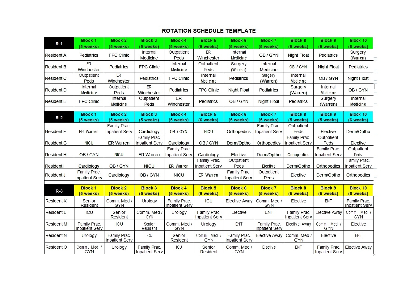 50 Free Rotating Schedule Templates For Your Company within 12 Hour Shift Calendar Templates