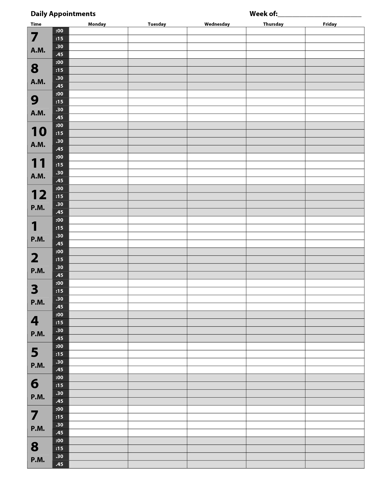 Appointment Book - Pdf | Appointment Calendar, Daily throughout Free Printable 15 Minute Planner