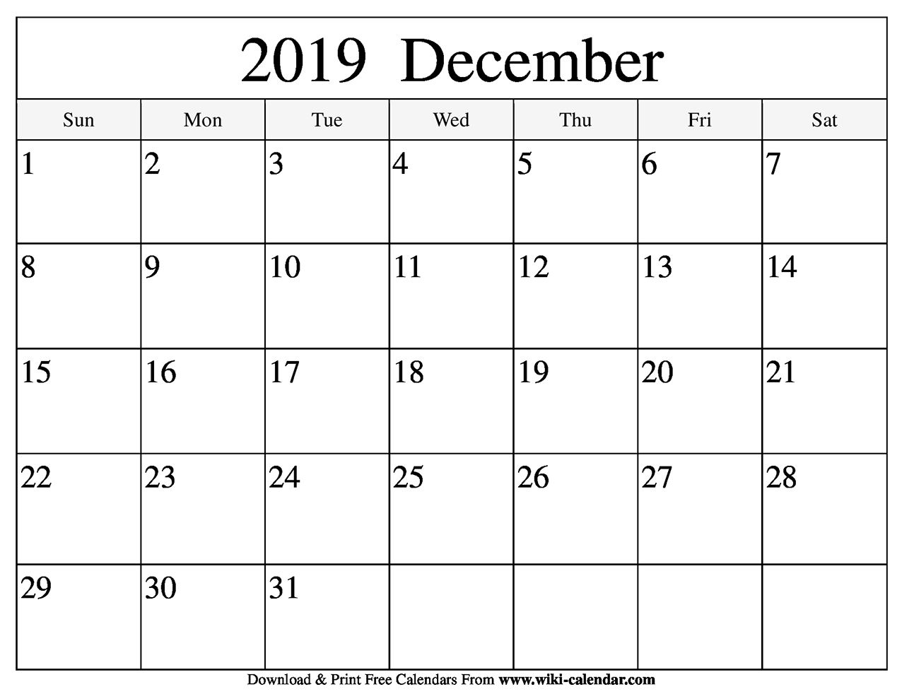 Blank December 2019 Calendar | Printable Calendar July inside 2019 Free Printable Calendars Without Downloading