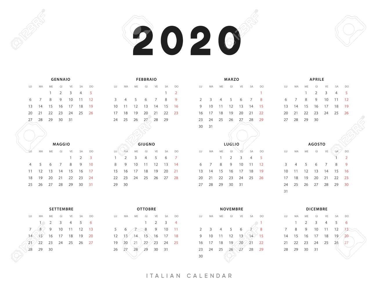 Calendar For 2020 Year. Week Starts On Monday. Planner For 12.. for Free 2020 Calendar Monday Start