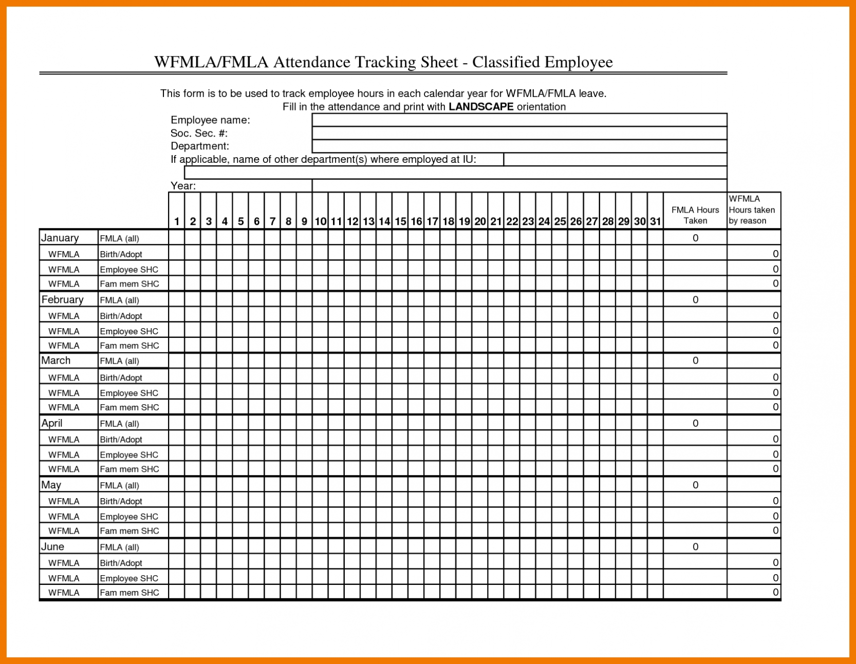 Employee Attendance Sheet Excel Calendar | Paper Worksheets regarding Employee Attendance Calendar 2020 Printable