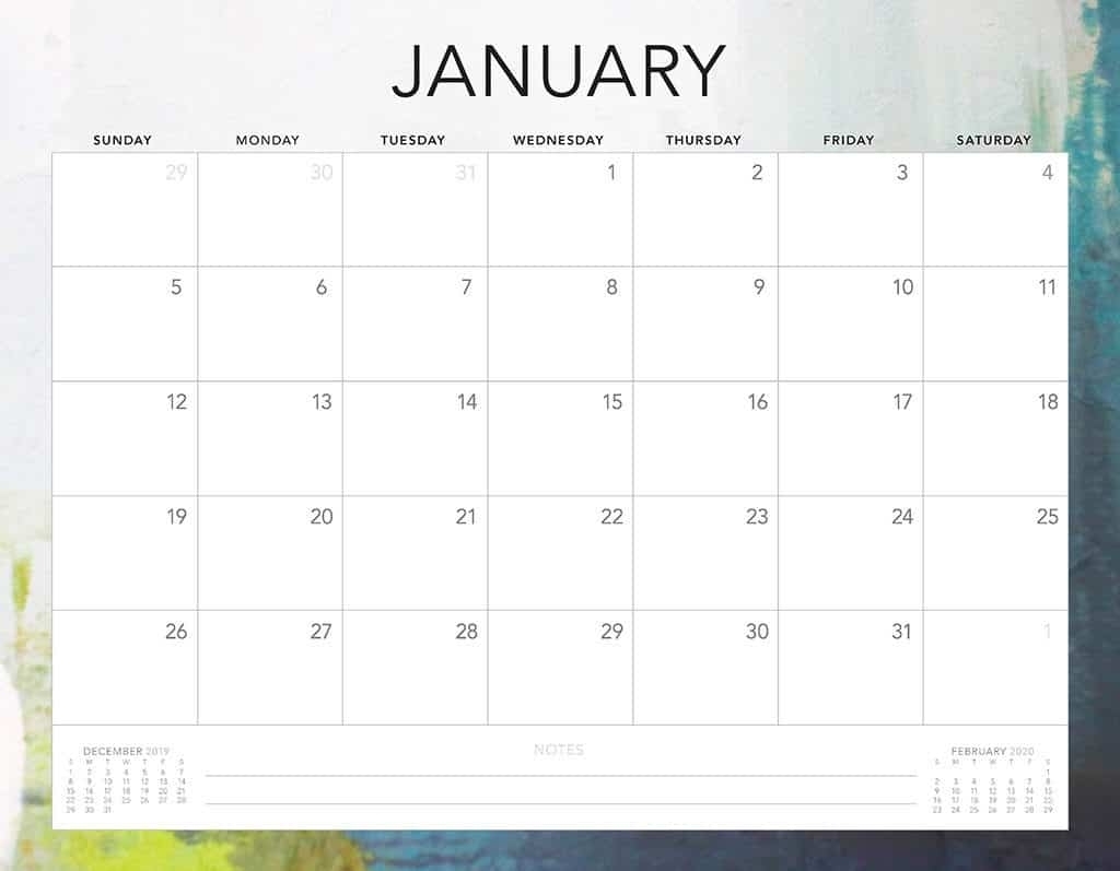 Free 2020 Printable Calendars - 51 Designs To Choose From! intended for 2020 Monthly Calendar Start Monday