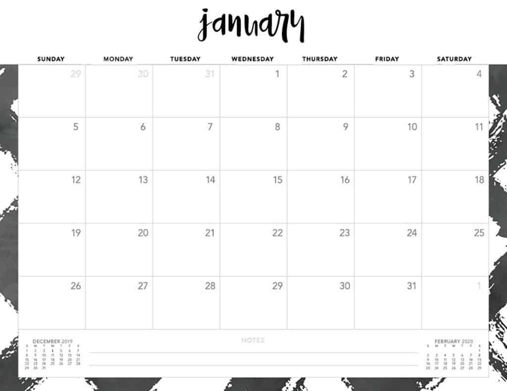 Free 2020 Printable Calendars - 51 Designs To Choose From within Free 2020 Calendar Monday Start