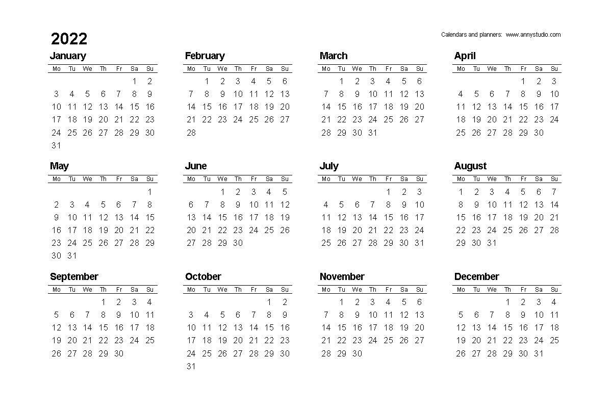 Free Printable Calendars And Planners 2020, 2021, 2022 regarding 2020 Monday To Sunday Calendar Printable