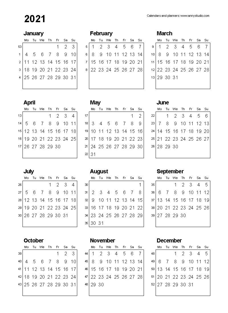 Free Printable Calendars And Planners 2020, 2021, 2022 regarding Free 2020 Calendar Monday Start