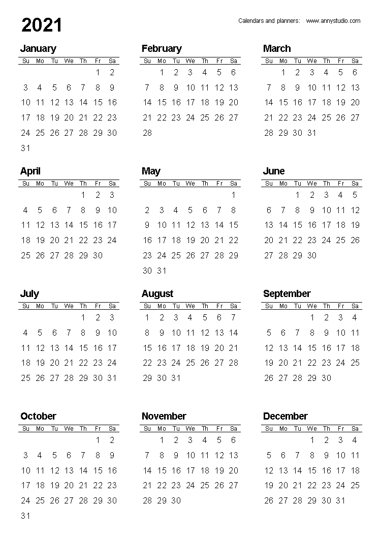 Free Printable Calendars And Planners 2020, 2021, 2022 regarding Free Printable Pocket Size Calanders