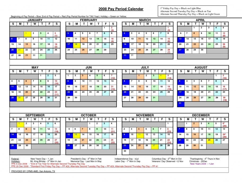2020 Federal Calendar With Pay Periods Calendar