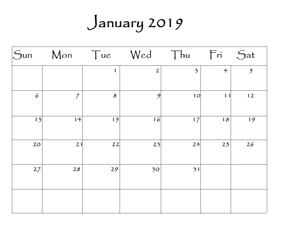 January 2019 Calendar Word | Calendar Word, Monthly Calendar throughout 2019 Calendar Downloadable Free Word