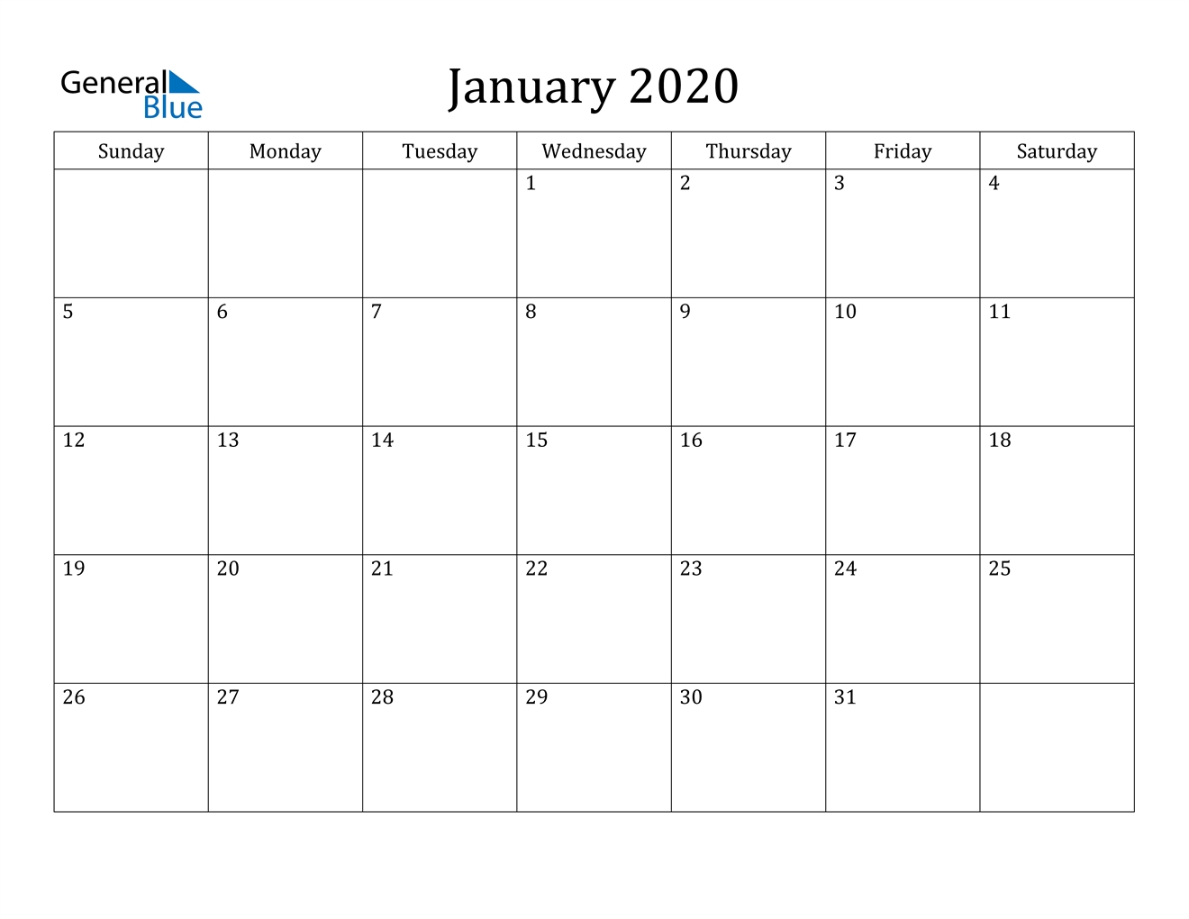 January 2020 Calendar - Pdf Word Excel throughout Minimal Calendar January 2020 Printable Monday To Sunday