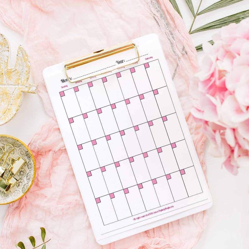 Monthly Calendar Page For Printable Planner - 8.5X11, Letter with 8.5 X 11 Calendar Pages