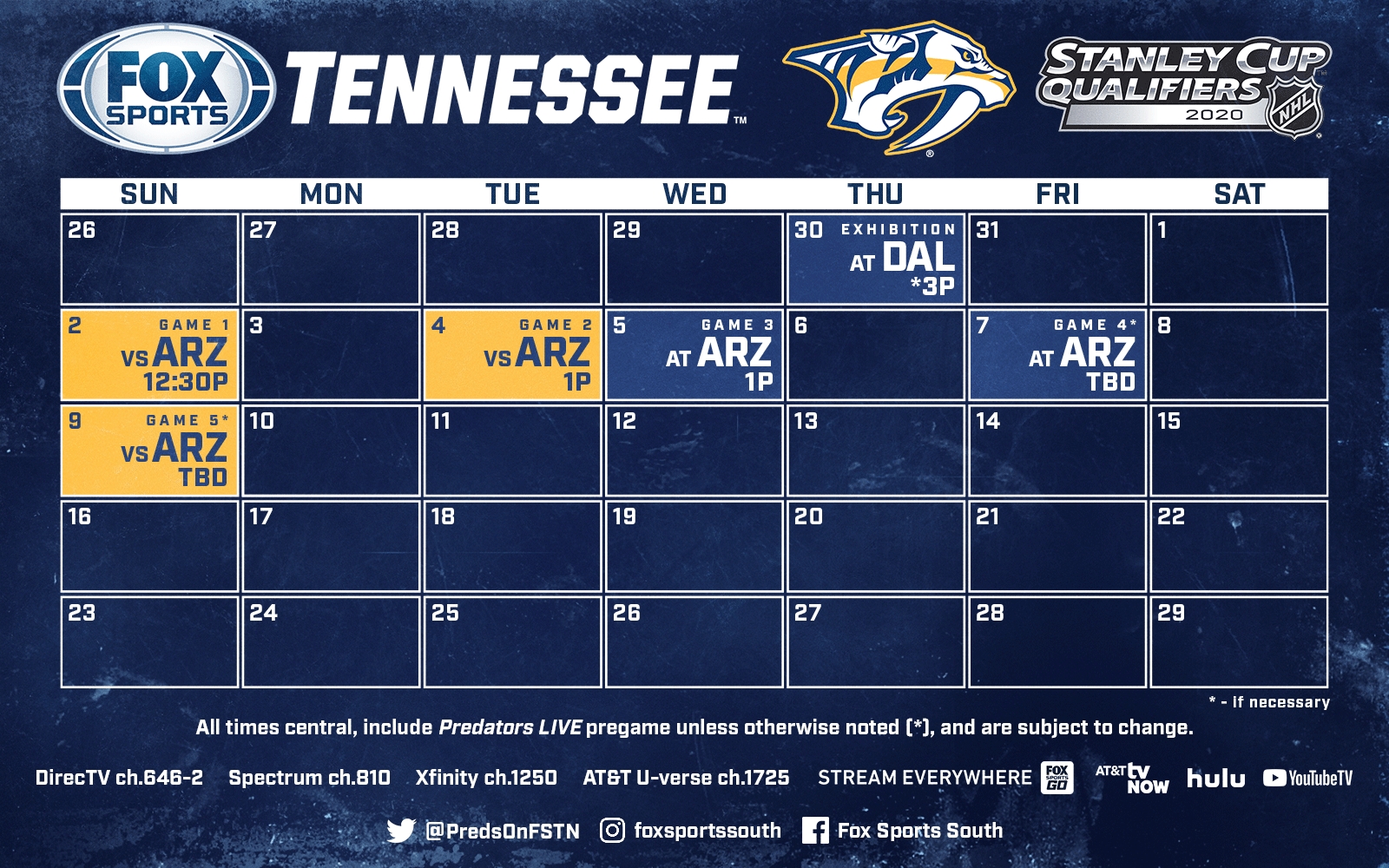 nashville predators schedule round 3