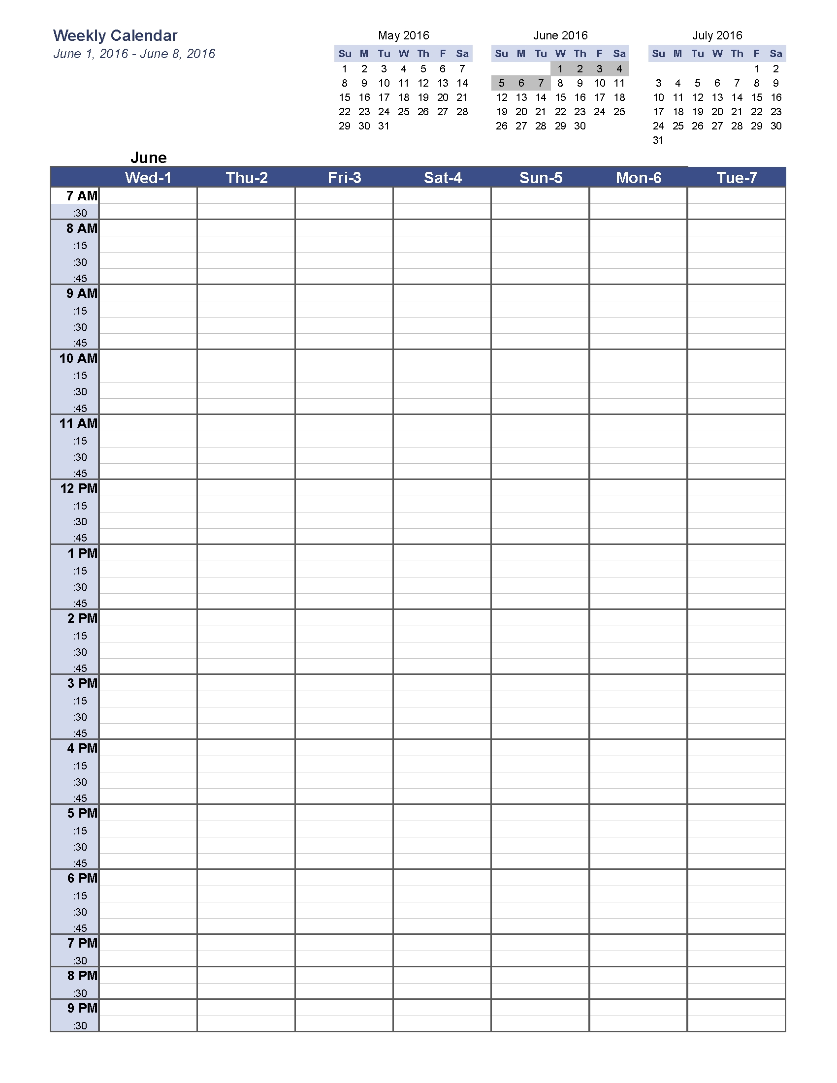 Printable Calendar Templates In 2020 | Weekly Calendar in 1 Week Blank Calendar Free Printable