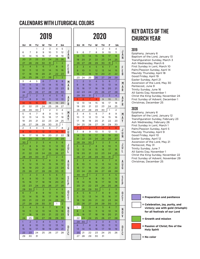 Liturgical Calendar 2020 Pdf Lutheran