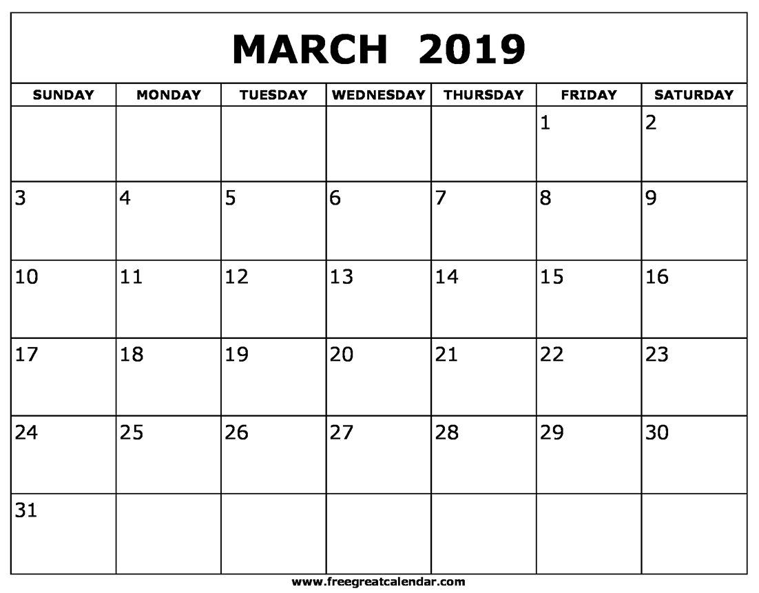 Free Printable 11X17 Monthly Calendar