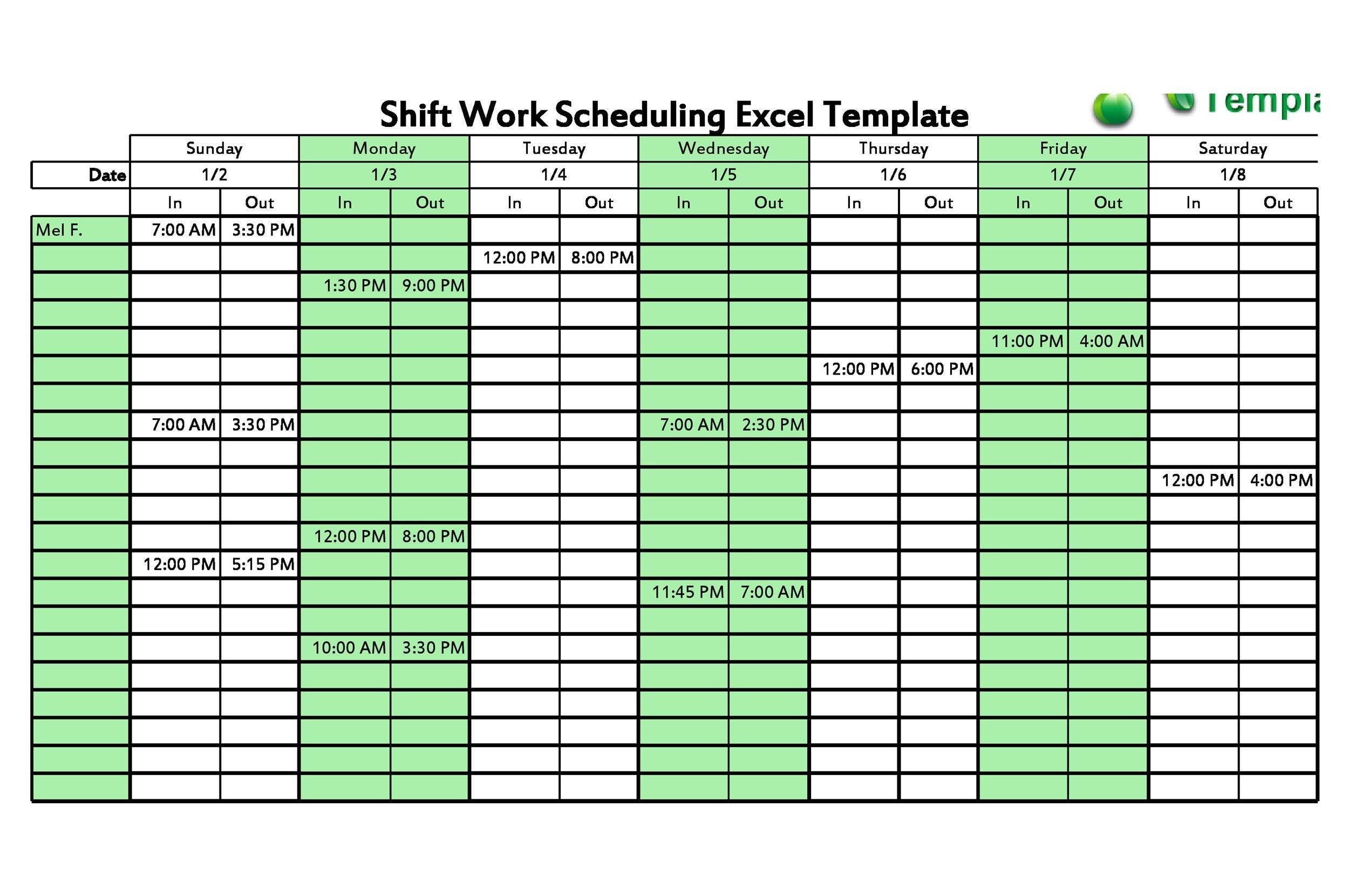 12 Hour Shift Schedule Calendar