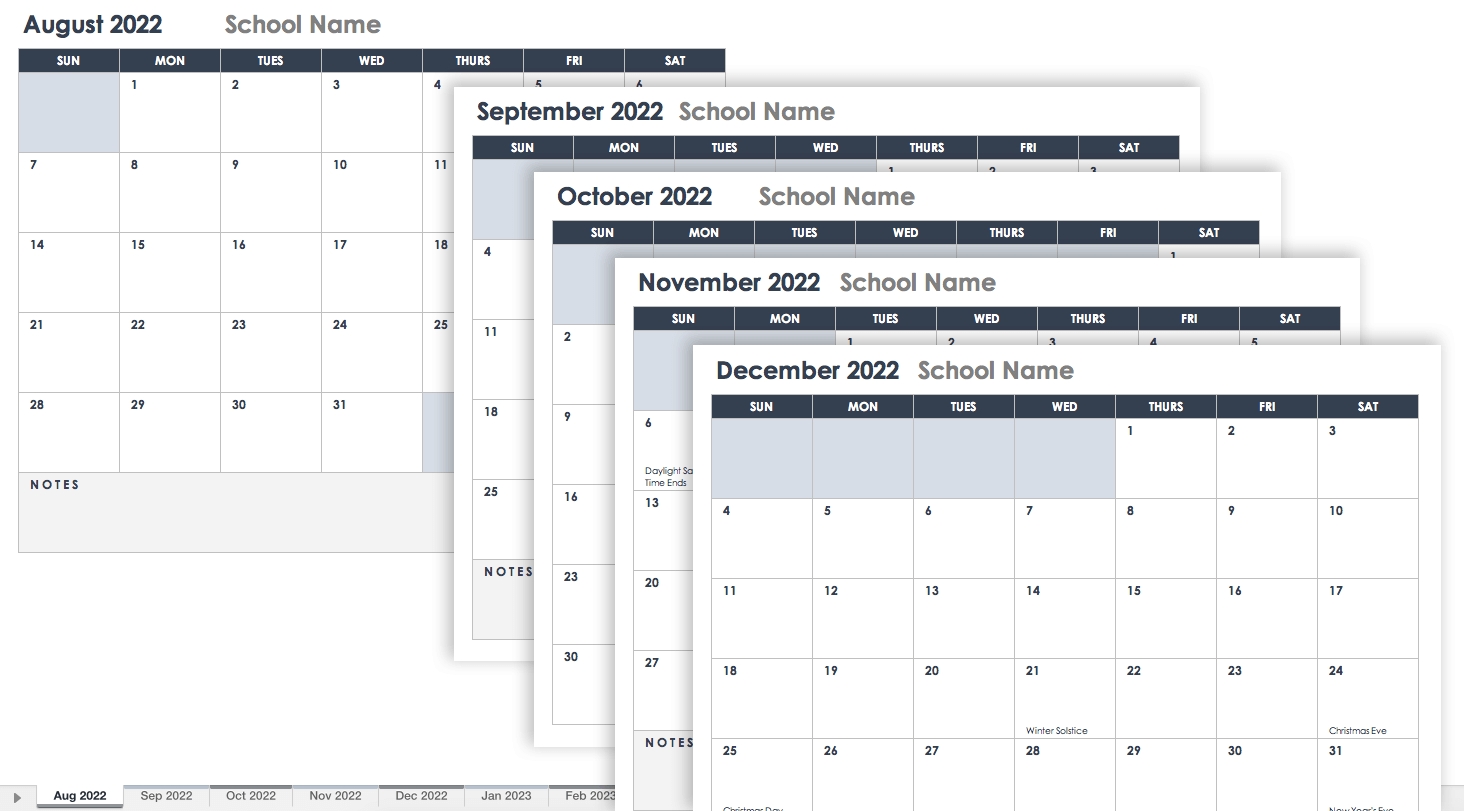 15 Free Monthly Calendar Templates | Smartsheet