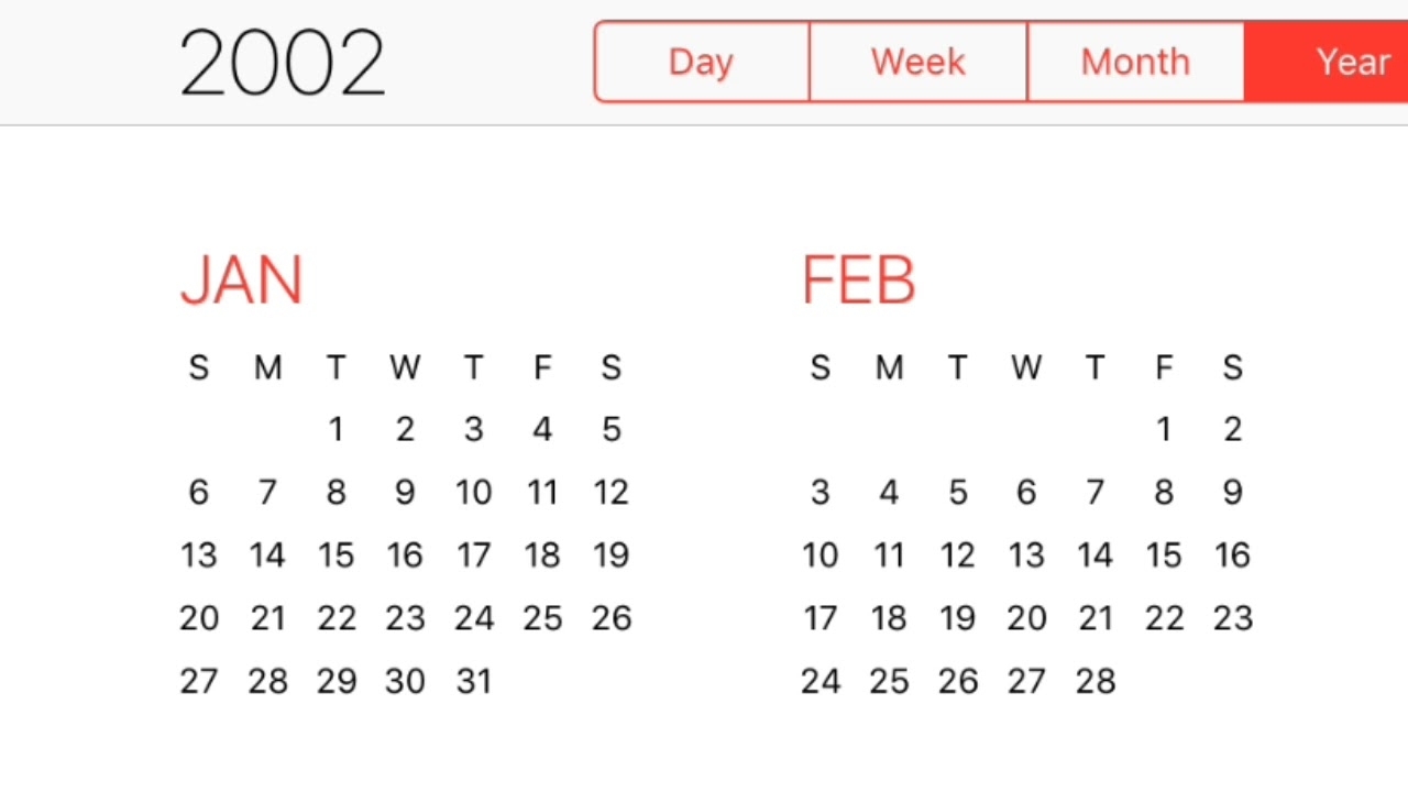 2002 Calendar - Youtube