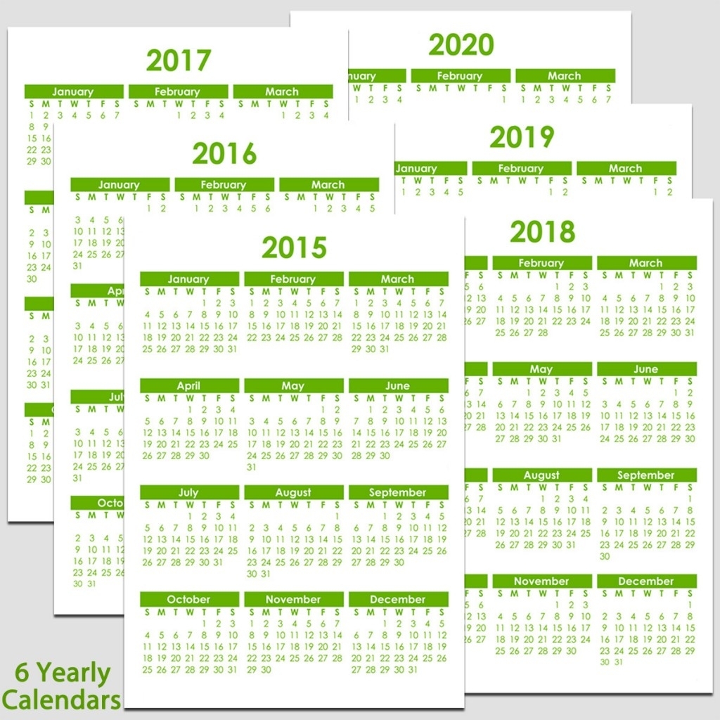 2015 &amp; 2020 Yearly Calendar - 5 1/2&quot; X 8 1/2&quot; | Legacy Templates inside 8.5 X 11 Printable 2020 Calendar