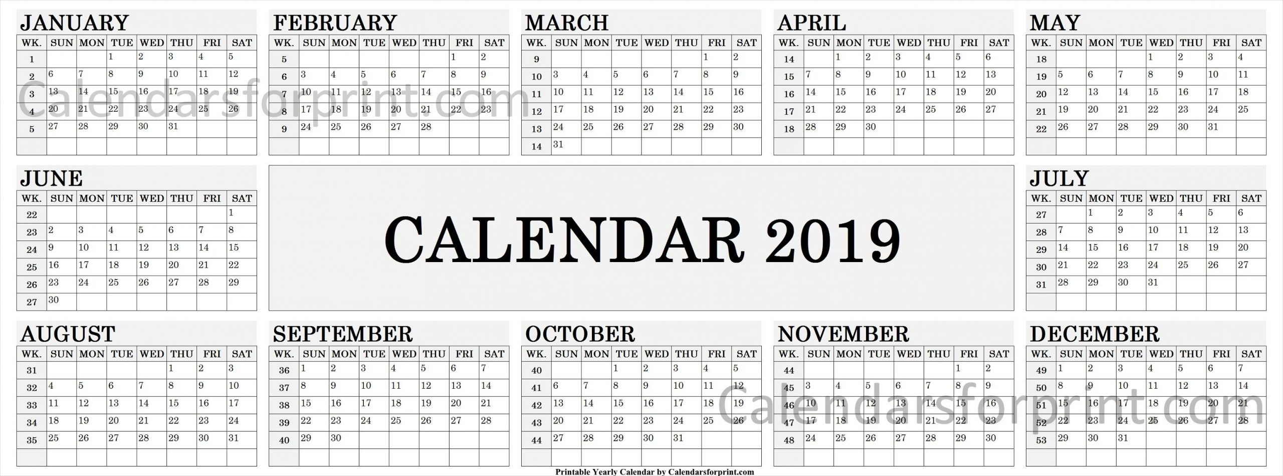 2019 Calendarweek | Weekly Calendar, Calendar With Week