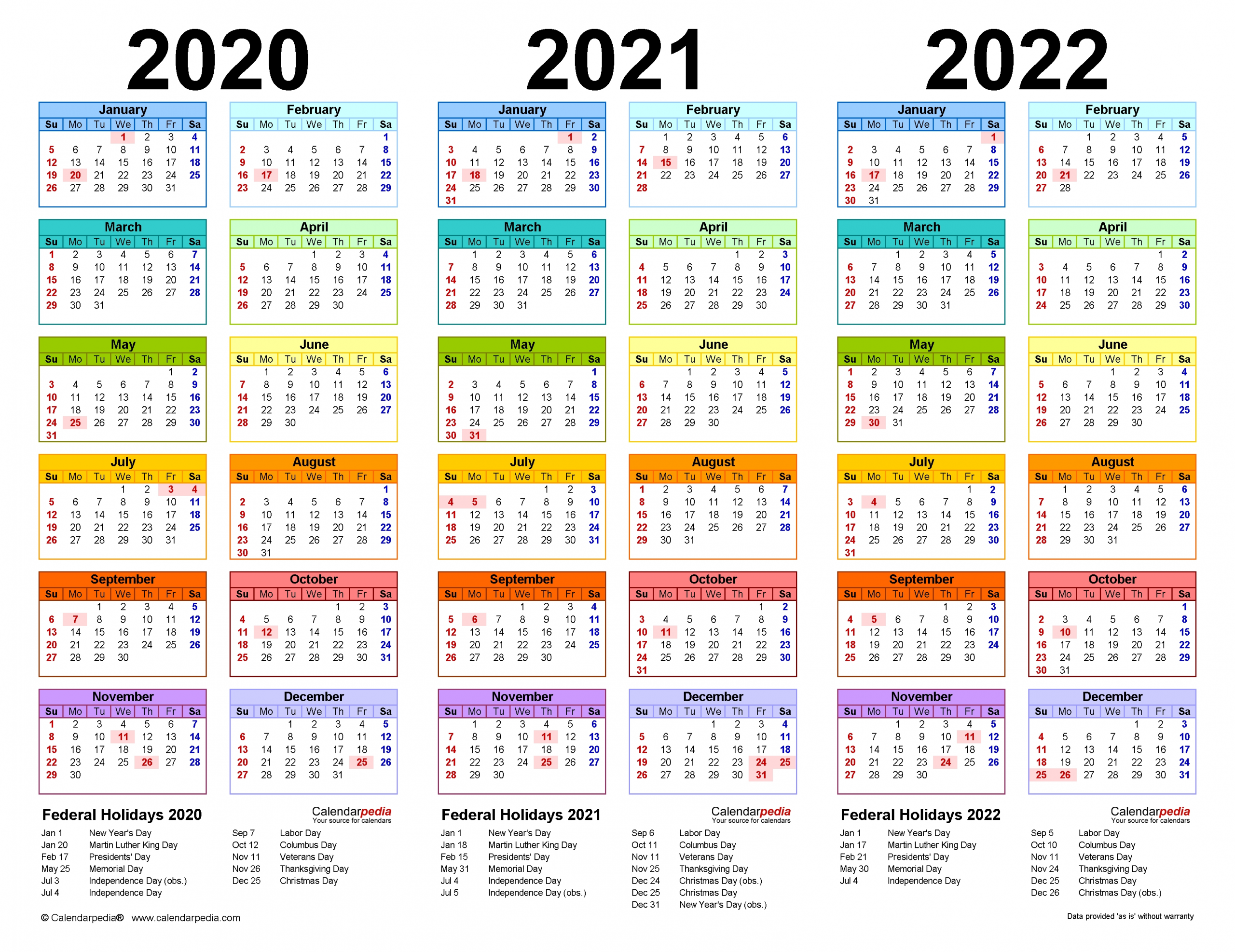 2020-2022 Three Year Calendar - Free Printable Pdf Templates pertaining to Printable Calendar 2020 2021 2022