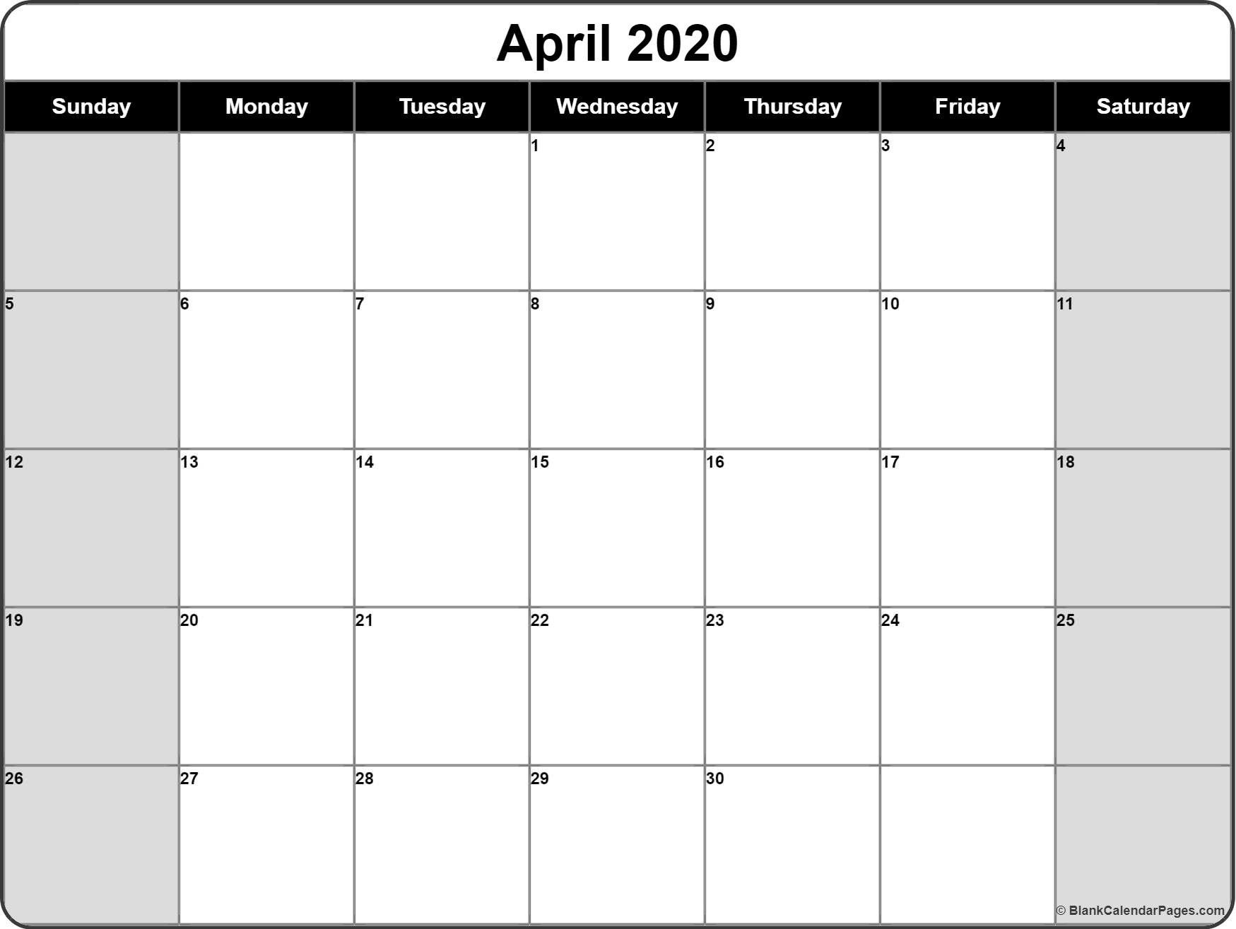 2020 Blank Monthly Calendar Printable – Welcome For You To