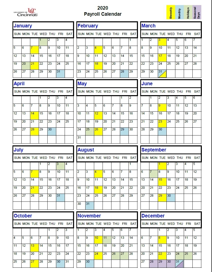 2020 Calendar | 2021 Pay Periods Calendar - Part 2