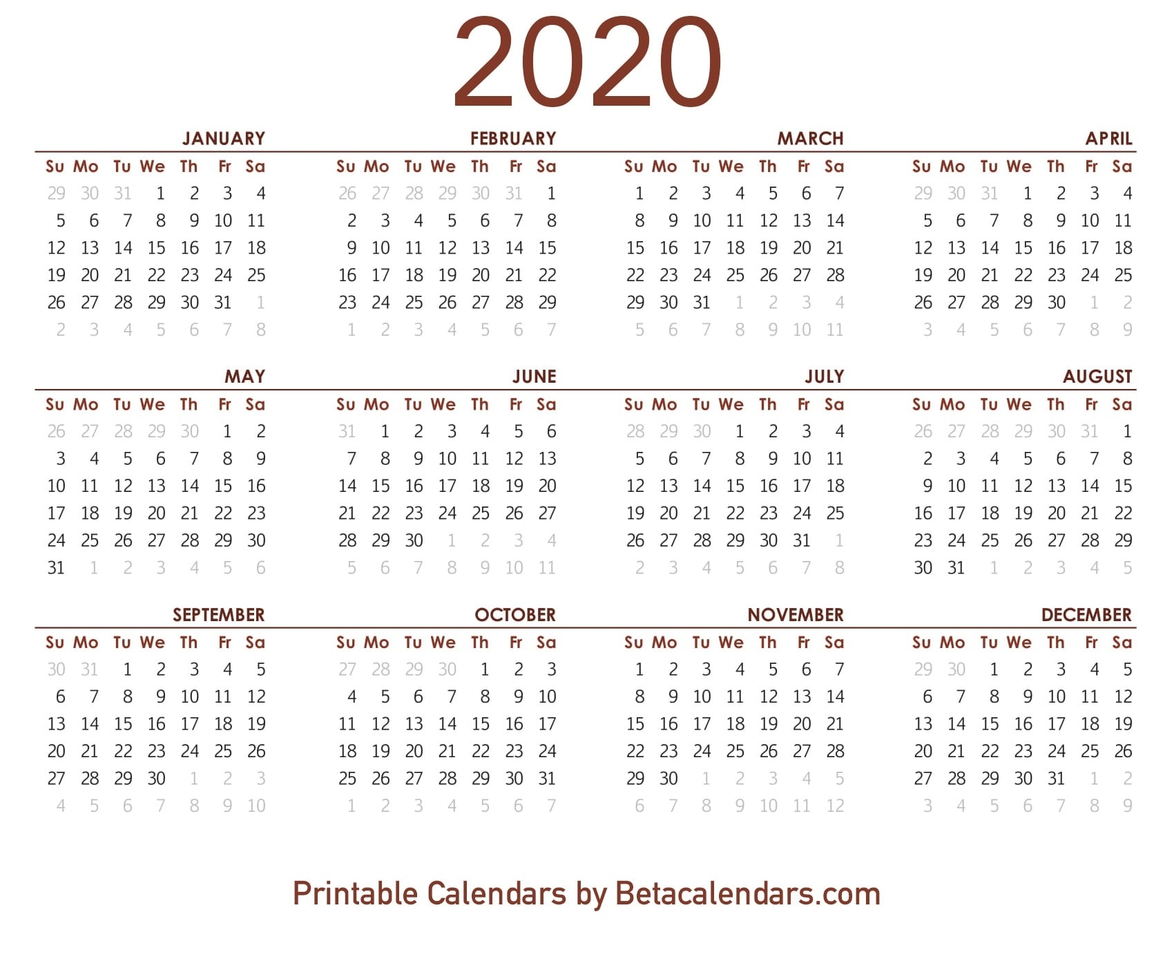 2020 Calendar - Beta Calendars intended for Special Days In 2020 That Are Not Down On Calender