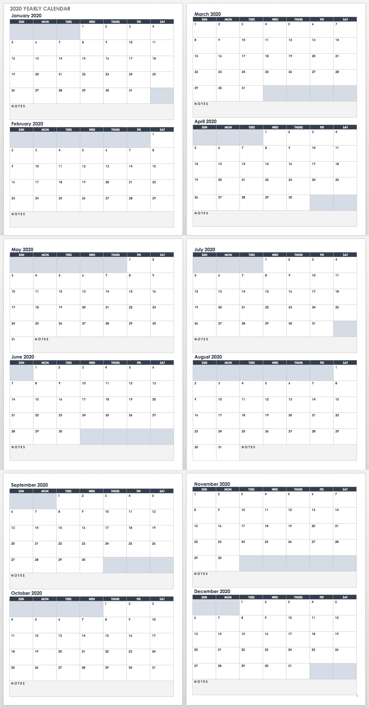 2020 Employee Attendance Calendar Free | Calendar For Planning