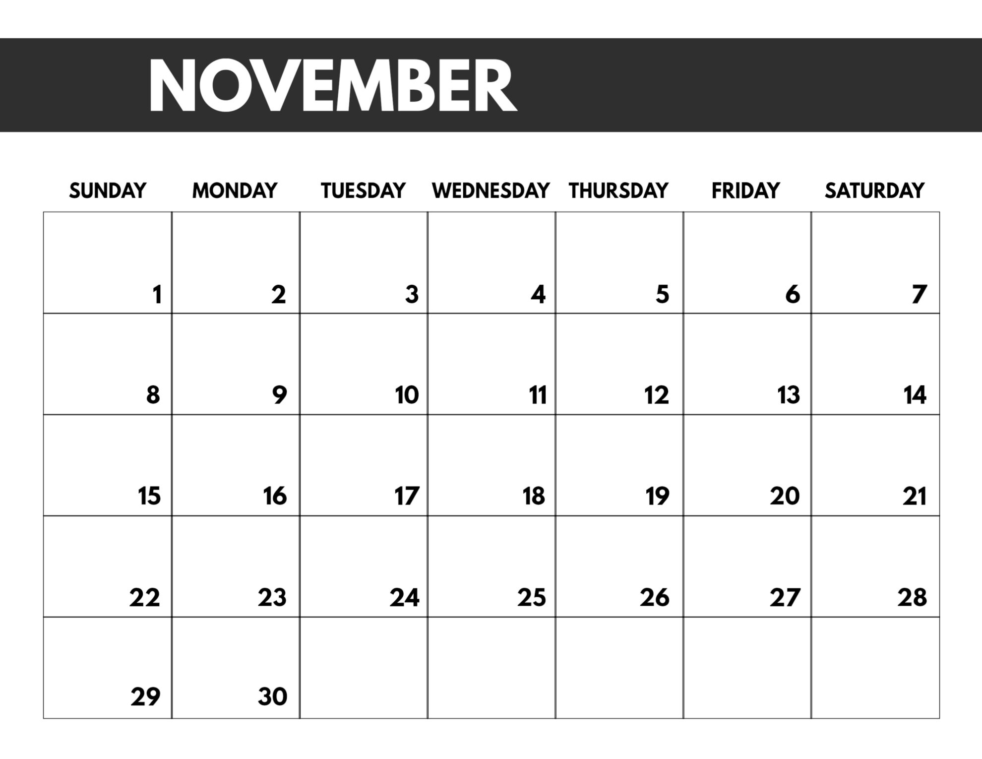 2020 Free Monthly Calendar Template | Paper Trail Design