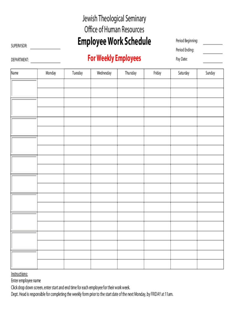 2020 Schedule Template - Fillable, Printable Pdf &amp; Forms
