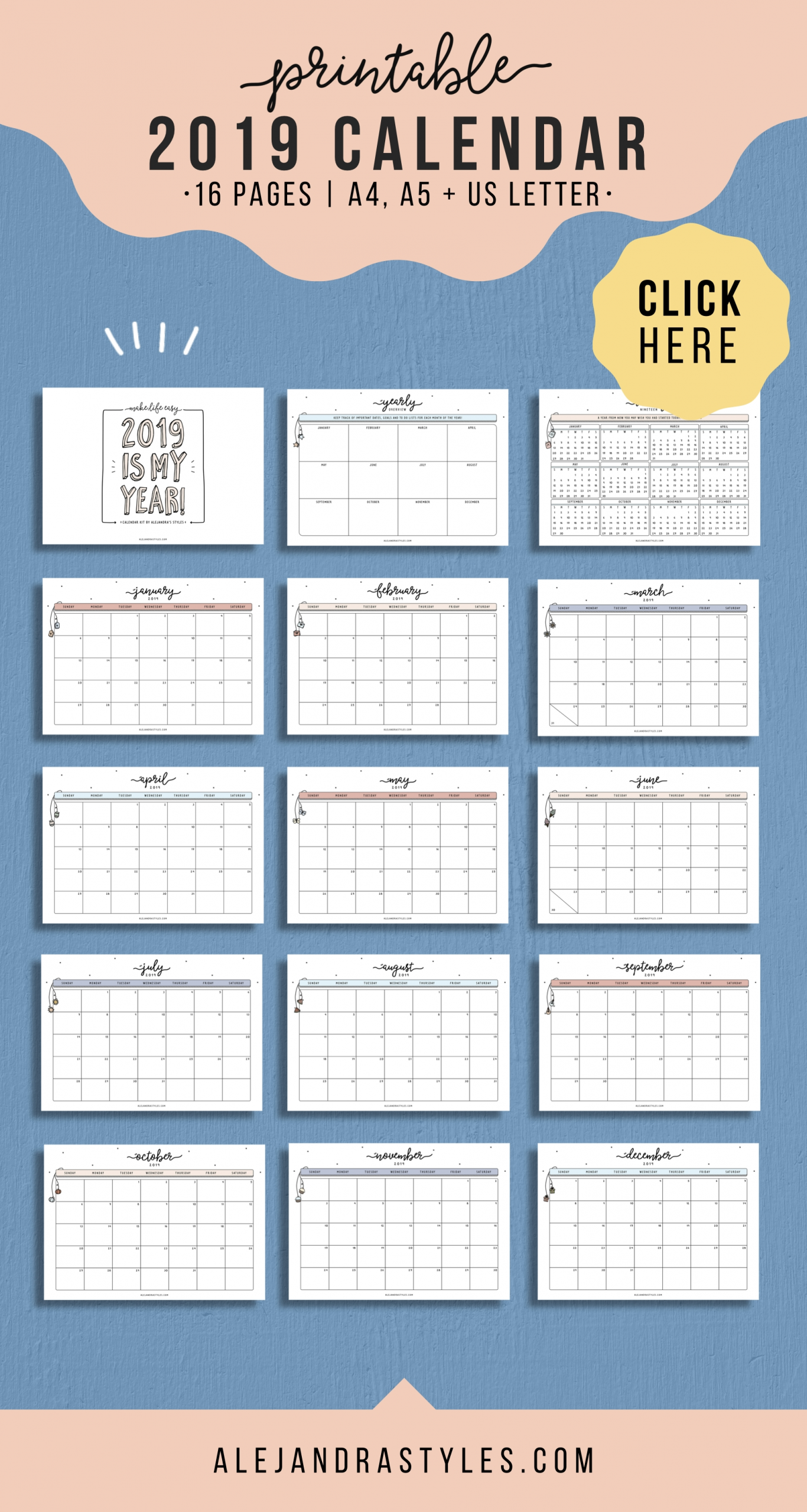 2021 Calendar Printable Planner January 2021 December 2021