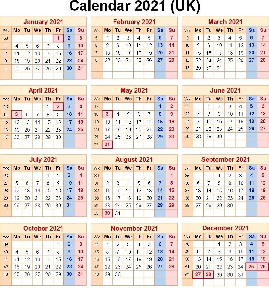 2021 Calendar With Week Numbers Excel Full | Free Printable
