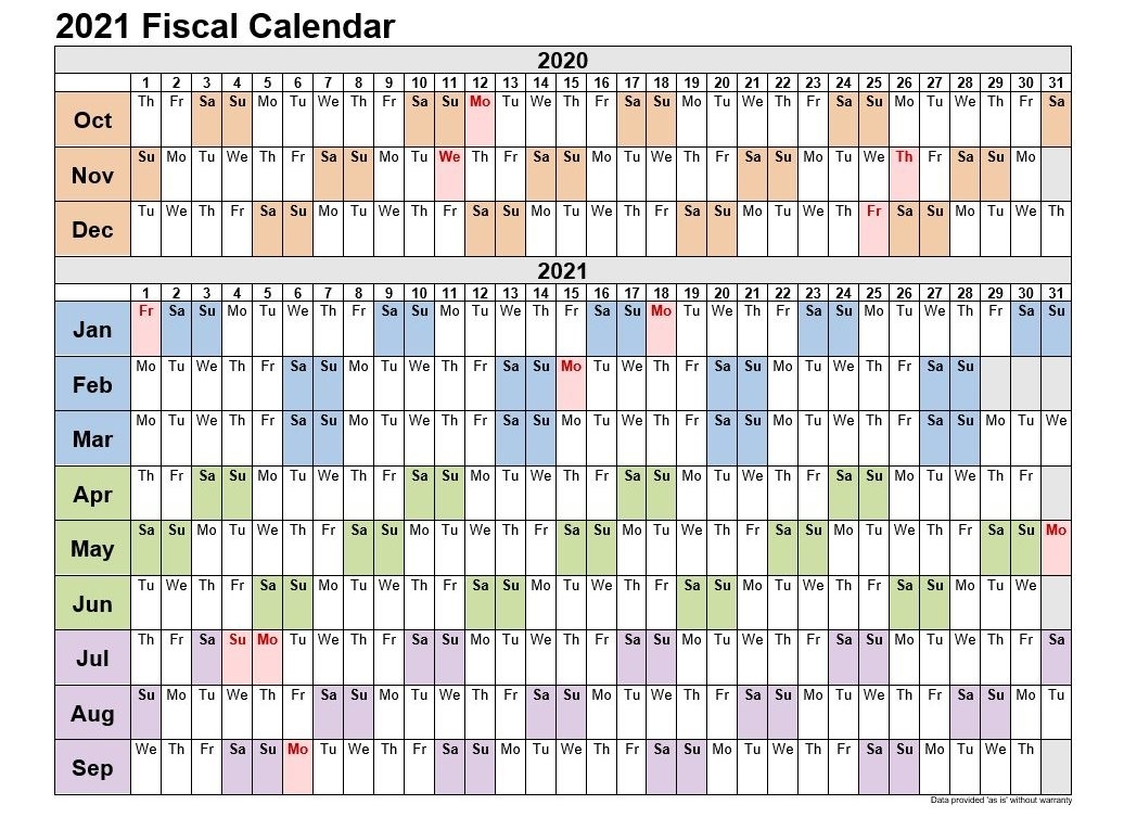 2021 Fiscal Week Calendar Excel | 2021Printablecalendar