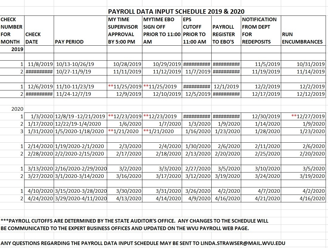 2021 Pay Periods Calendar