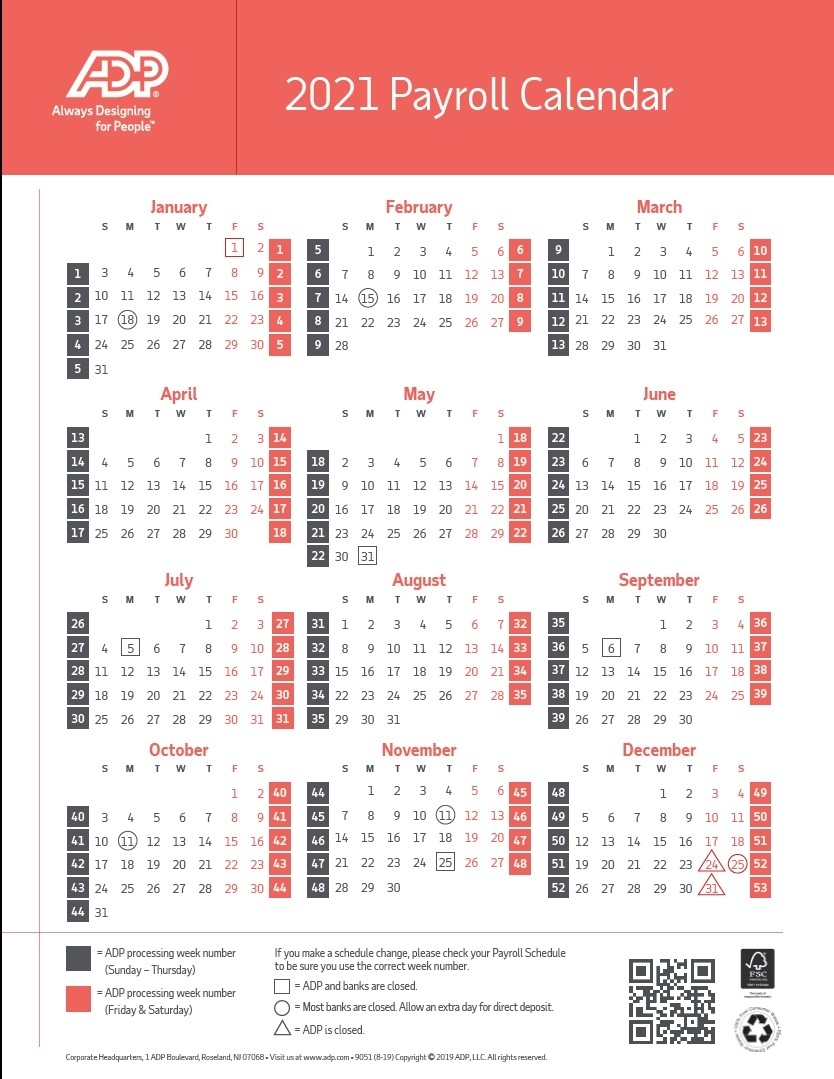 2021 Payroll Calendar Adp – 2021 Pay Periods Calendar