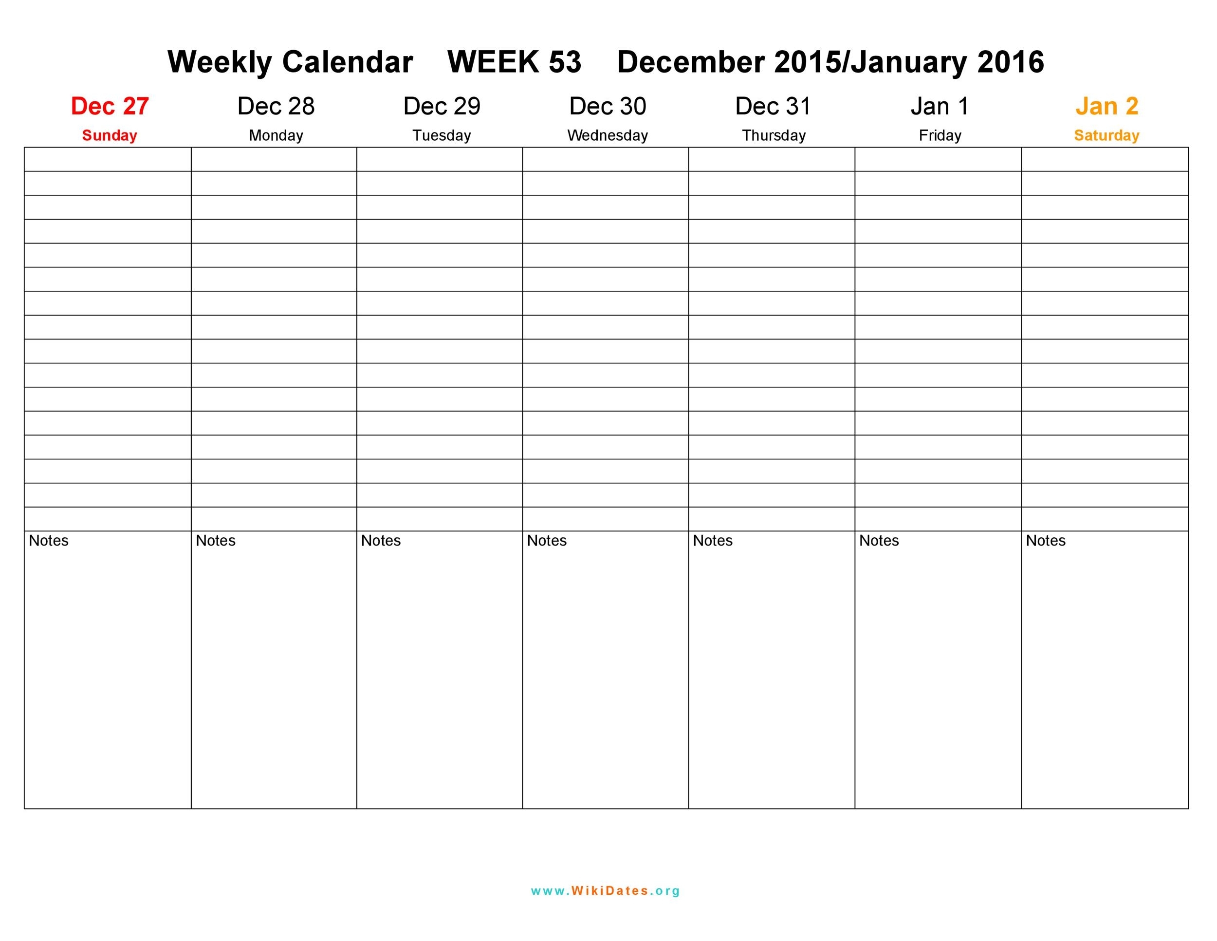 26 Blank Weekly Calendar Templates [Pdf, Excel, Word] ᐅ