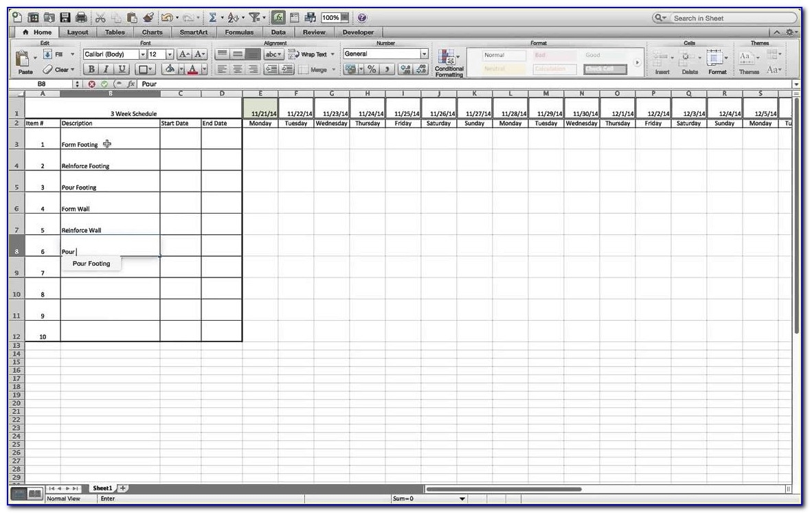 3 Week Look Ahead Schedule Template Excel | Vincegray2014