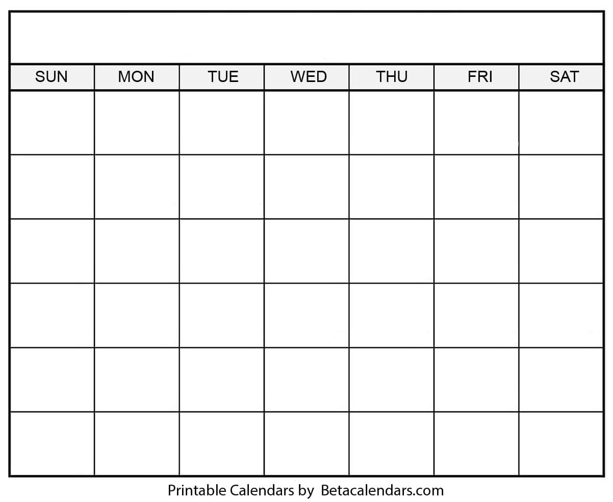 30 Day Calendar Template ~ Addictionary