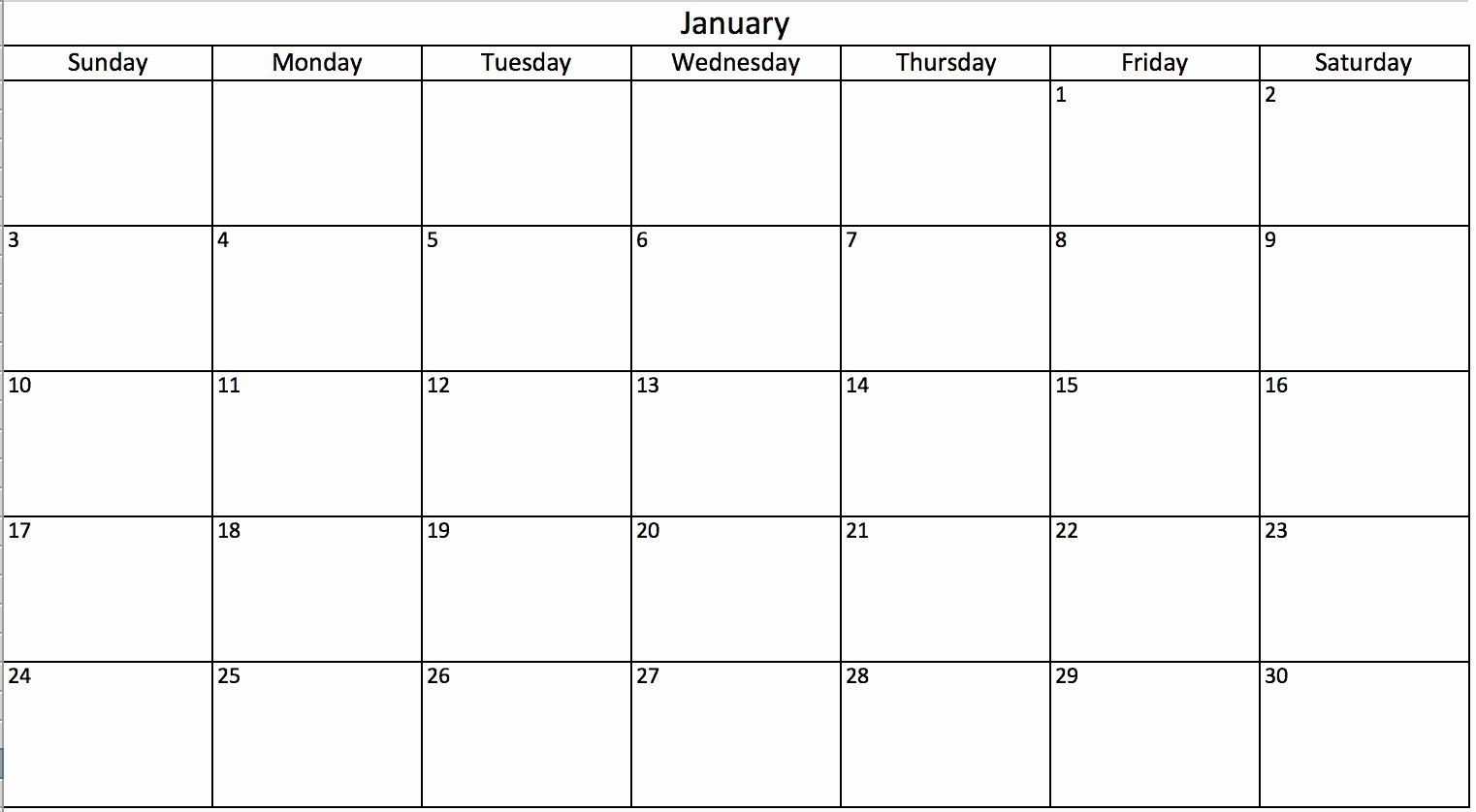 30 Day Calendar Template Word Fresh Make A 2018 Calendar In