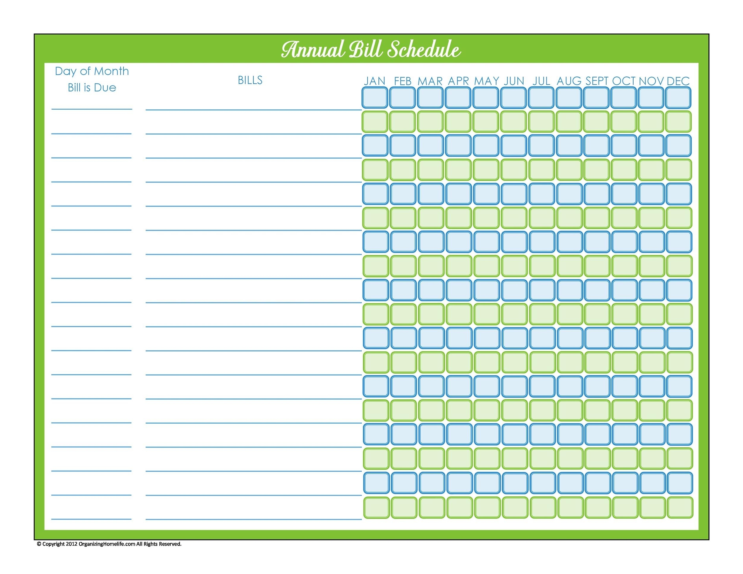 33 Free Bill Pay Checklists &amp; Bill Calendars (Pdf, Word &amp; Excel)