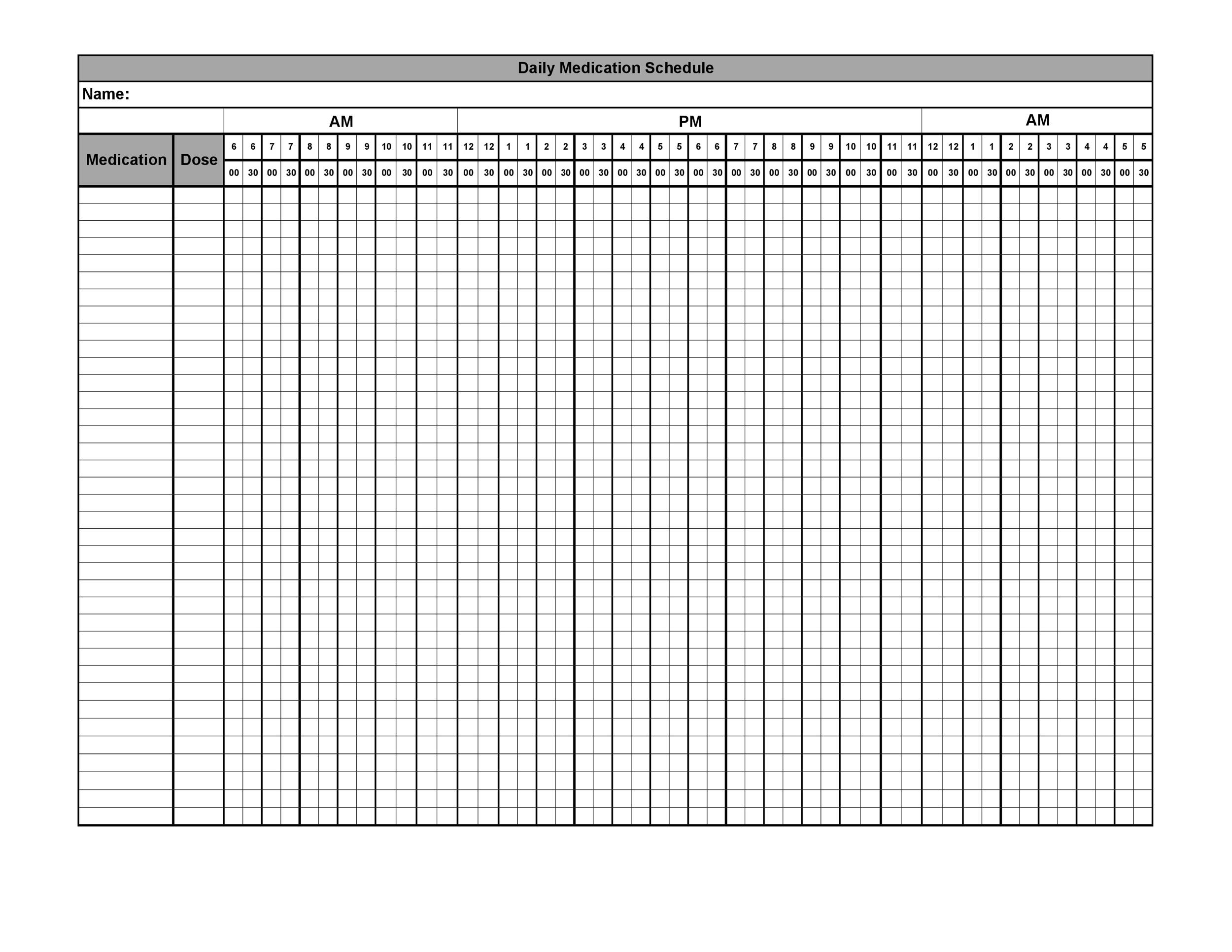 40 Great Medication Schedule Templates (+Medication Calendars)