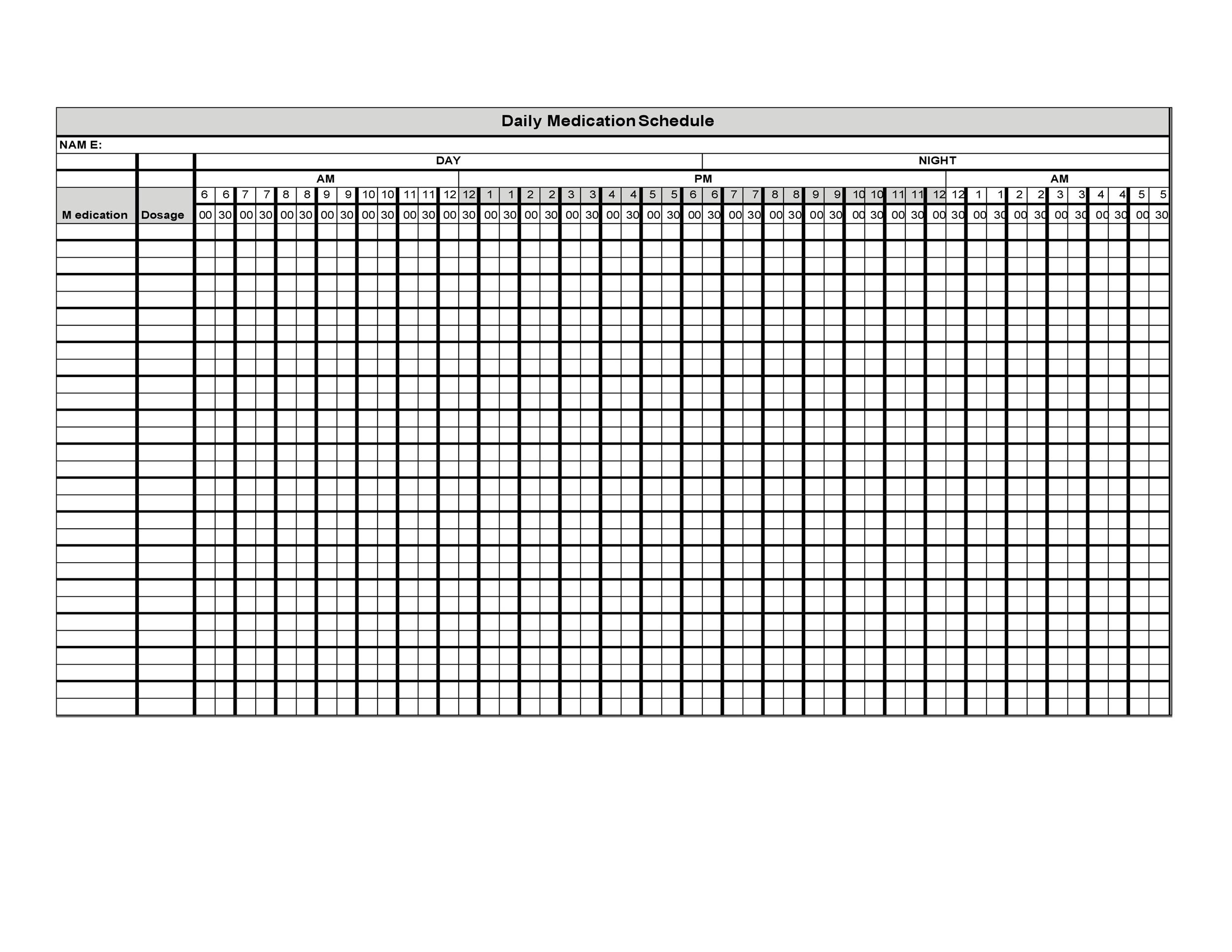 40 Great Medication Schedule Templates (+Medication Calendars)