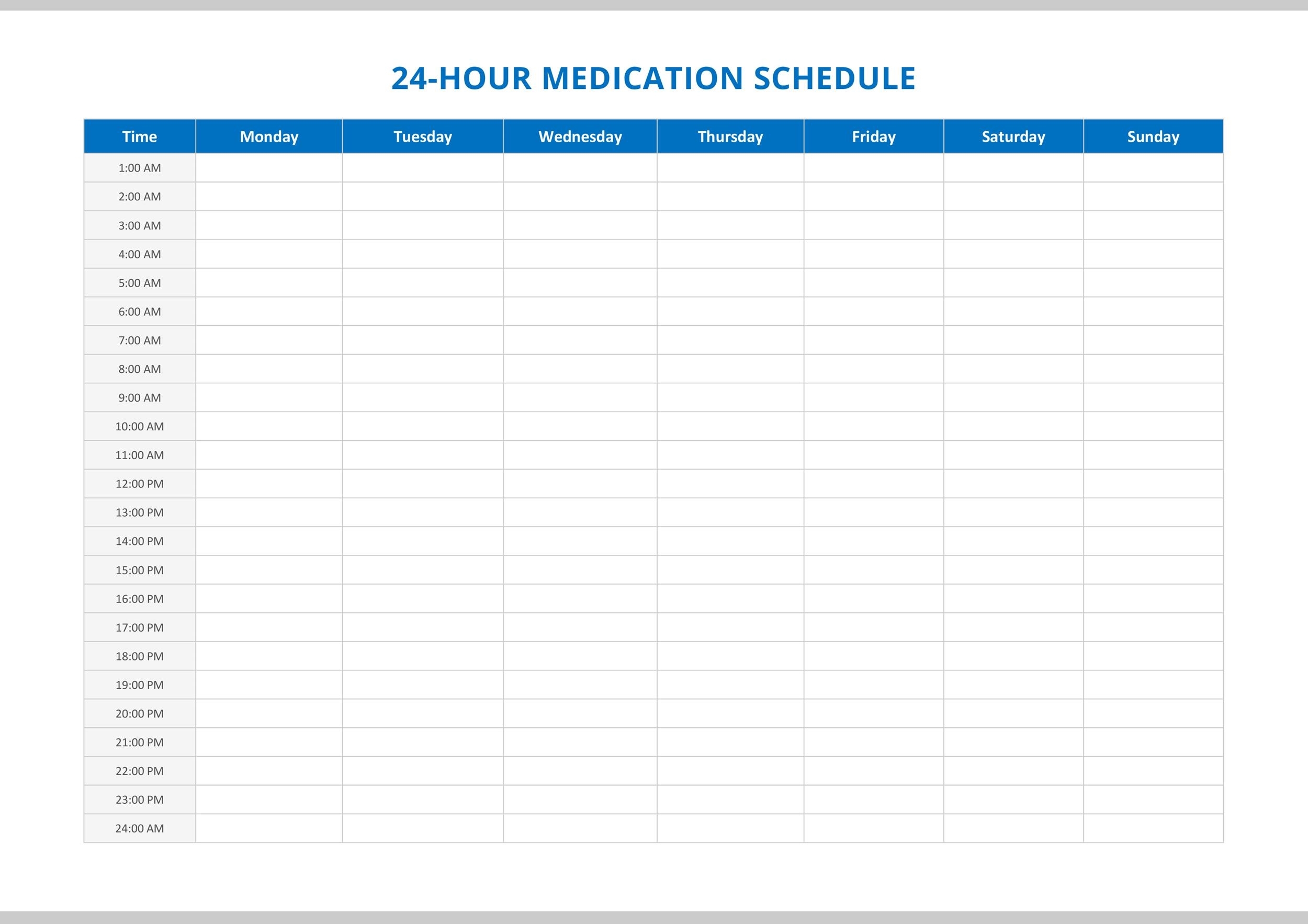 40 Great Medication Schedule Templates (+Medication Calendars)