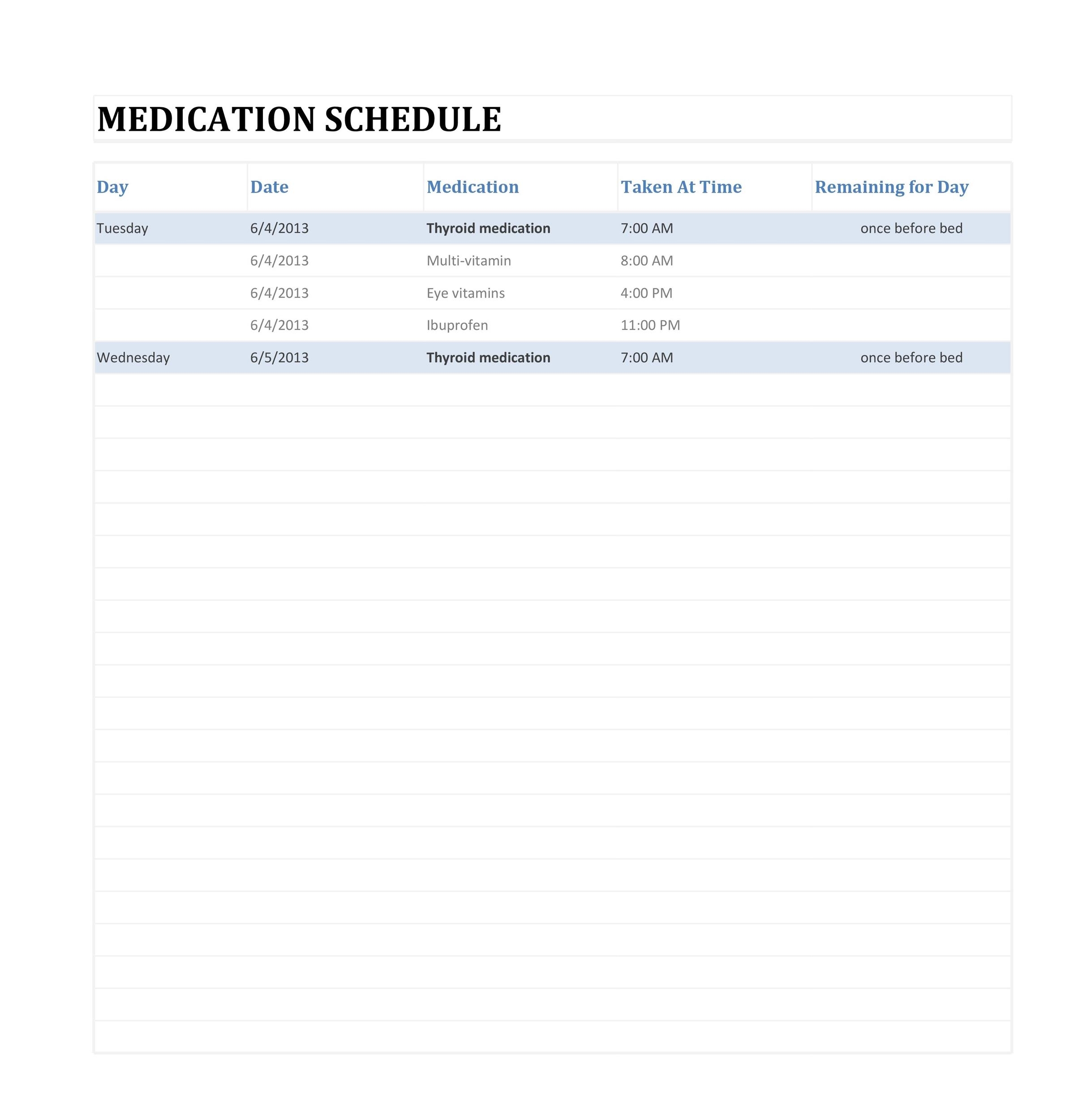 40 Great Medication Schedule Templates (+Medication Calendars)