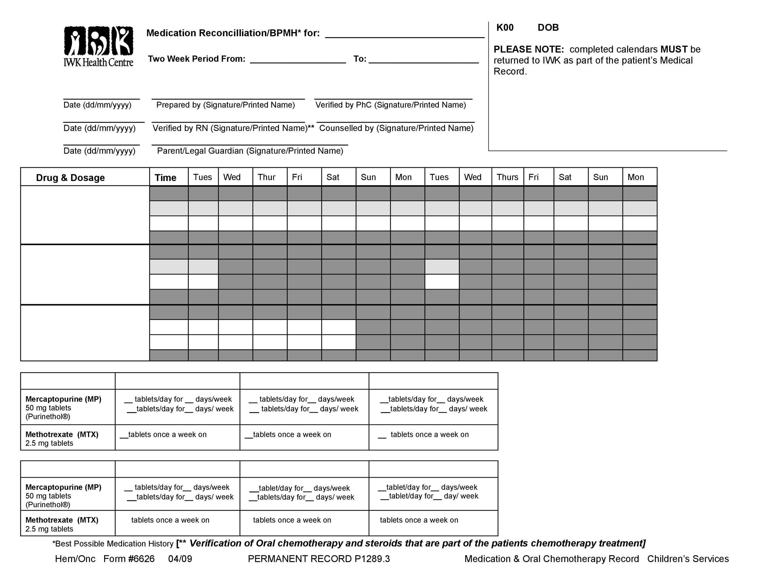 40 Great Medication Schedule Templates (+Medication Calendars) within Medication Sheets For 7 Days