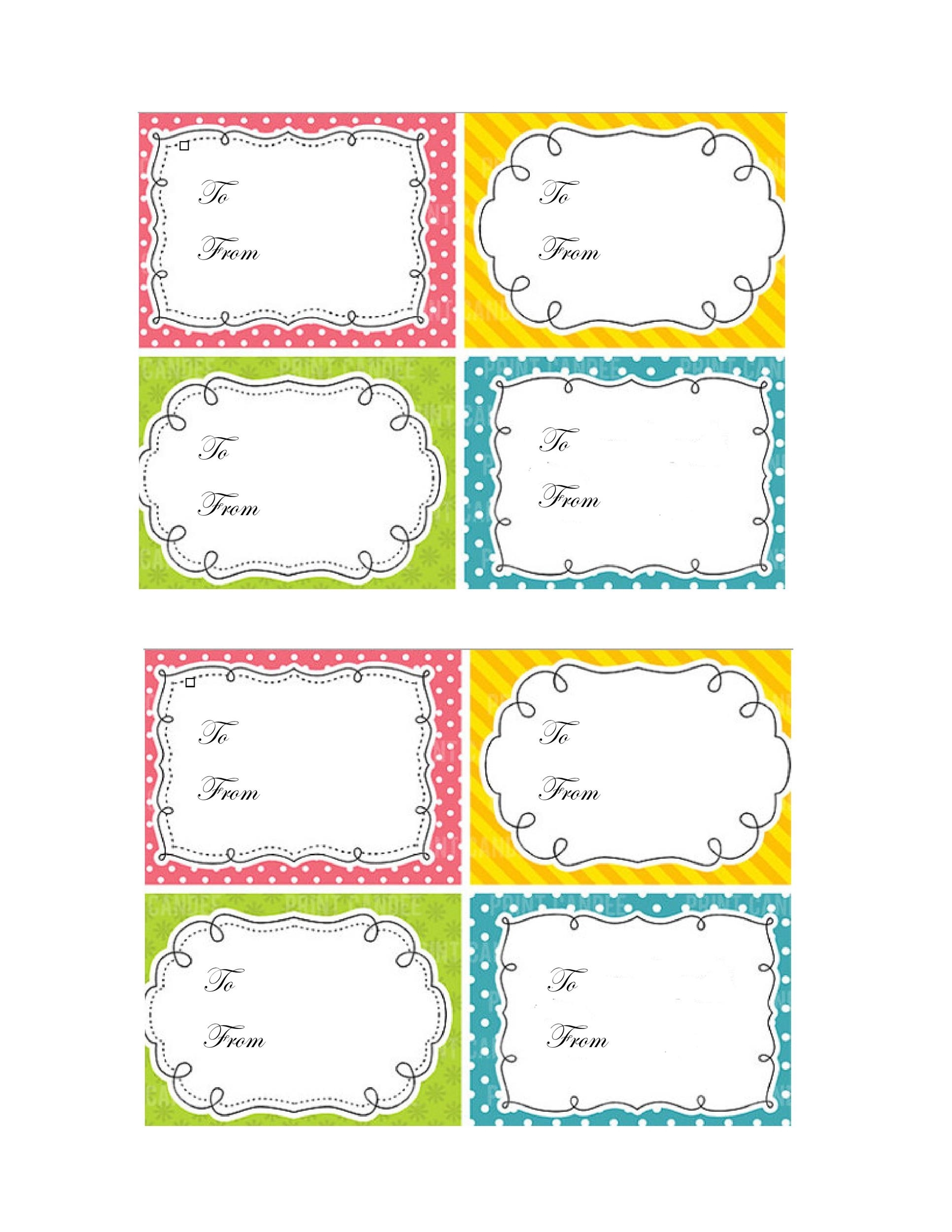 Printable Gift Tag Labels